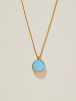 Load image into Gallery viewer, Mini Stone Signet Necklace with Golden Hill Turquoise in 18k
