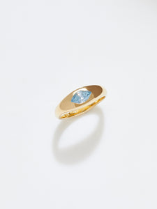 Vesper Ring Featuring a .47ct Blue Diamond Set in 20k Yellow, Size 6