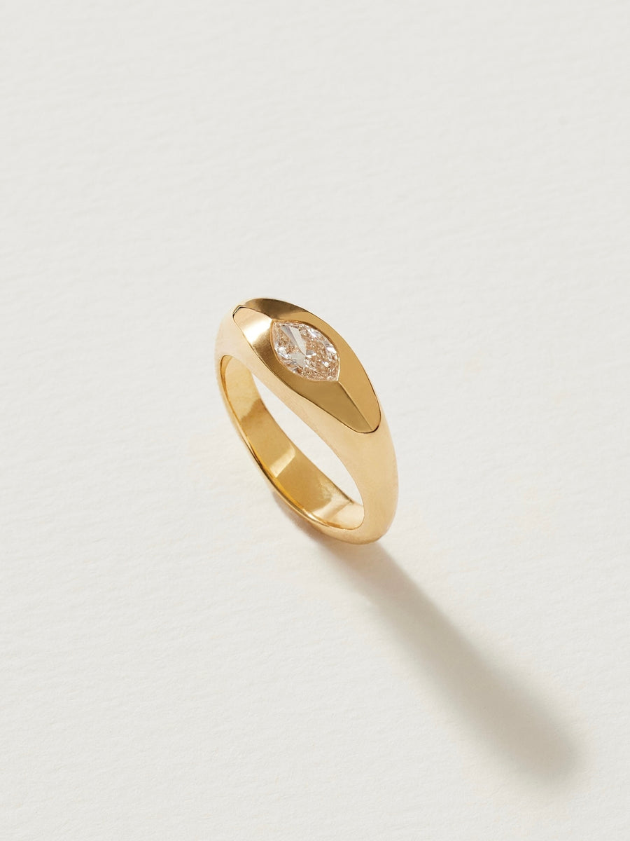 Vesper Ring Featuring a .46ct m Diamond Set in 18k Yellow, Size 6 ...