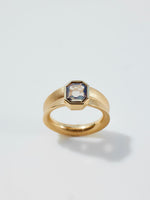 Load image into Gallery viewer, Tulip Solitaire with 1ct Portrait Cut Brown Diamond in 18k Royal, Size 4.75
