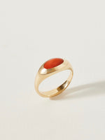 Load image into Gallery viewer, Pia Ring with Coral set in 10k Yellow, Size 7
