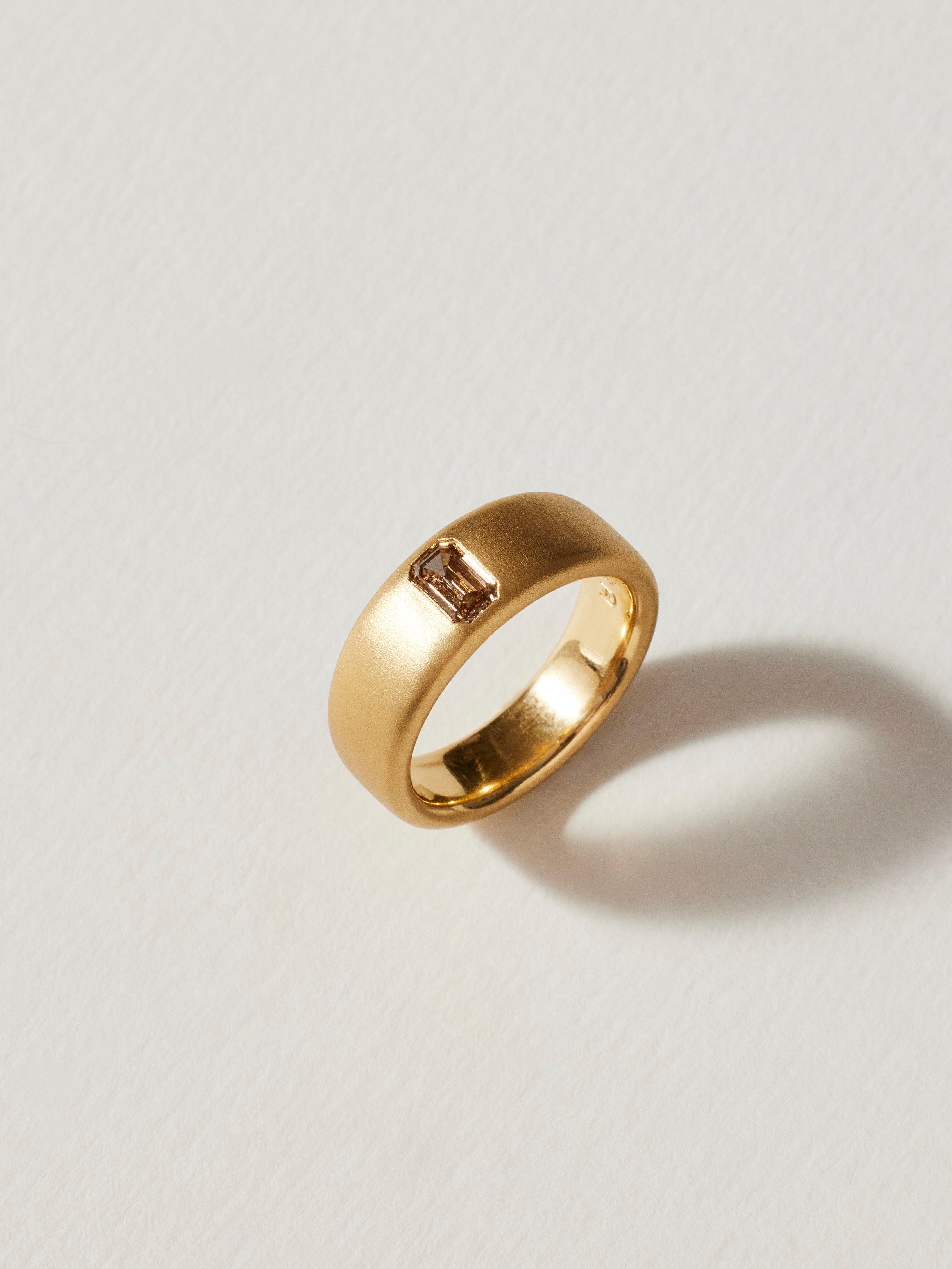 Laing Band in 18k Royal Yellow with .40ct Argyle Brown Diamond, Size 6