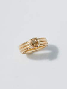 Linea Ring in 14k Blonde with 1.46ct Pale Yellow Montana Sapphire~ Size 6