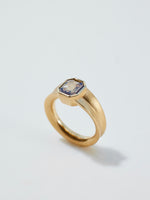 Load image into Gallery viewer, Tulip Solitaire with 1ct Portrait Cut Brown Diamond in 18k Royal, Size 4.75
