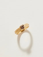Load image into Gallery viewer, Wide Column Solitaire in 18k Royal, with .72ct Argyle Diamond, Size 6

