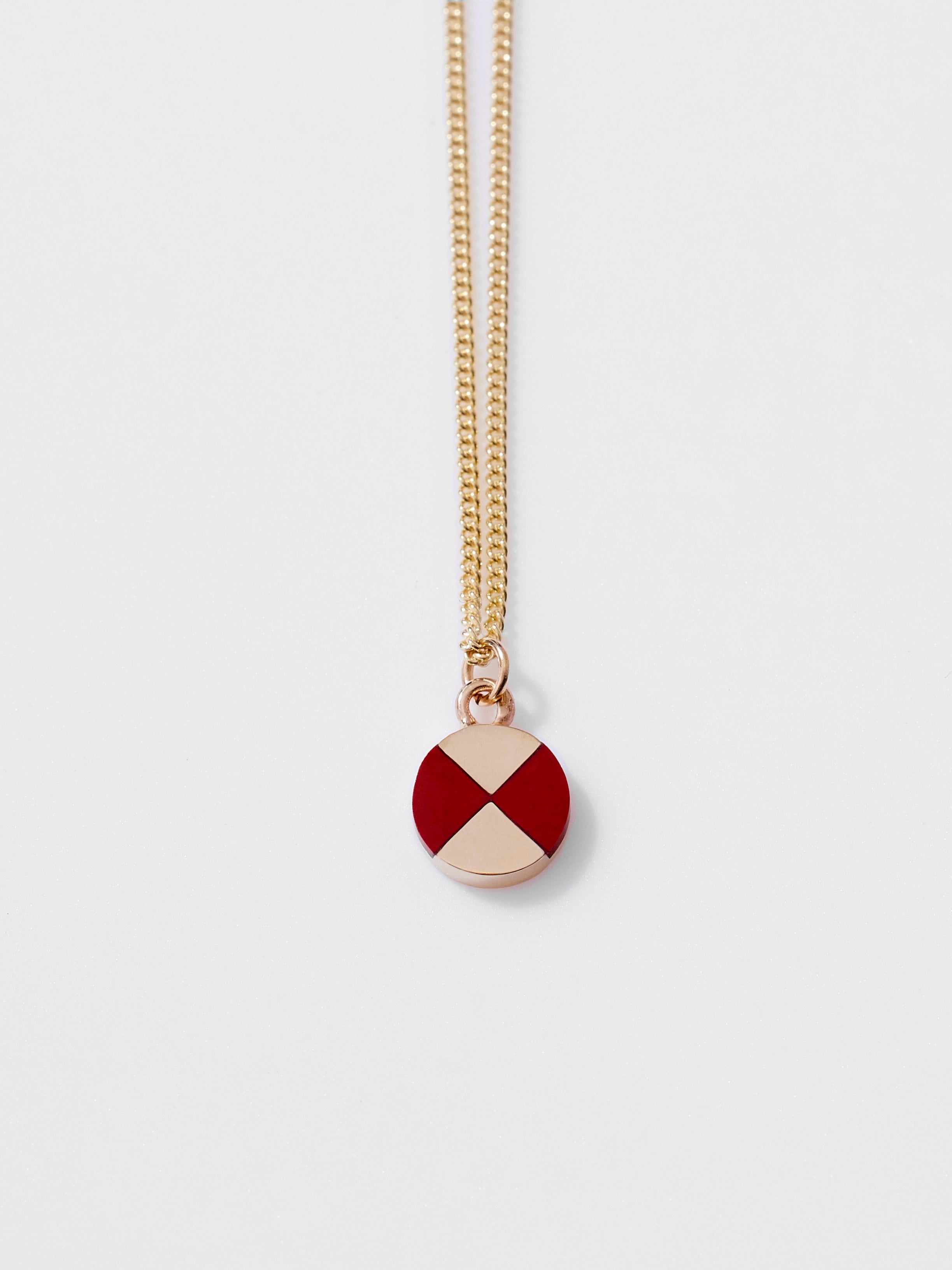 Ray Charm with Red Jasper in 10k Yellow Gold, 18"