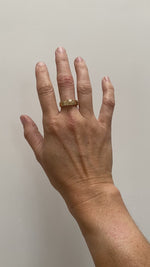 Load and play video in Gallery viewer, Linea Ring in 14k Blonde with 1.46ct Pale Yellow Montana Sapphire~ Size 6
