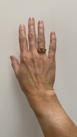 Load and play video in Gallery viewer, Tulip Solitaire with 1ct Portrait Cut Brown Diamond in 18k Royal, Size 4.75
