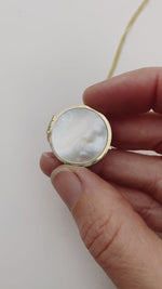 Load and play video in Gallery viewer, Stone Locket ~ Natural Mother of Pearl
