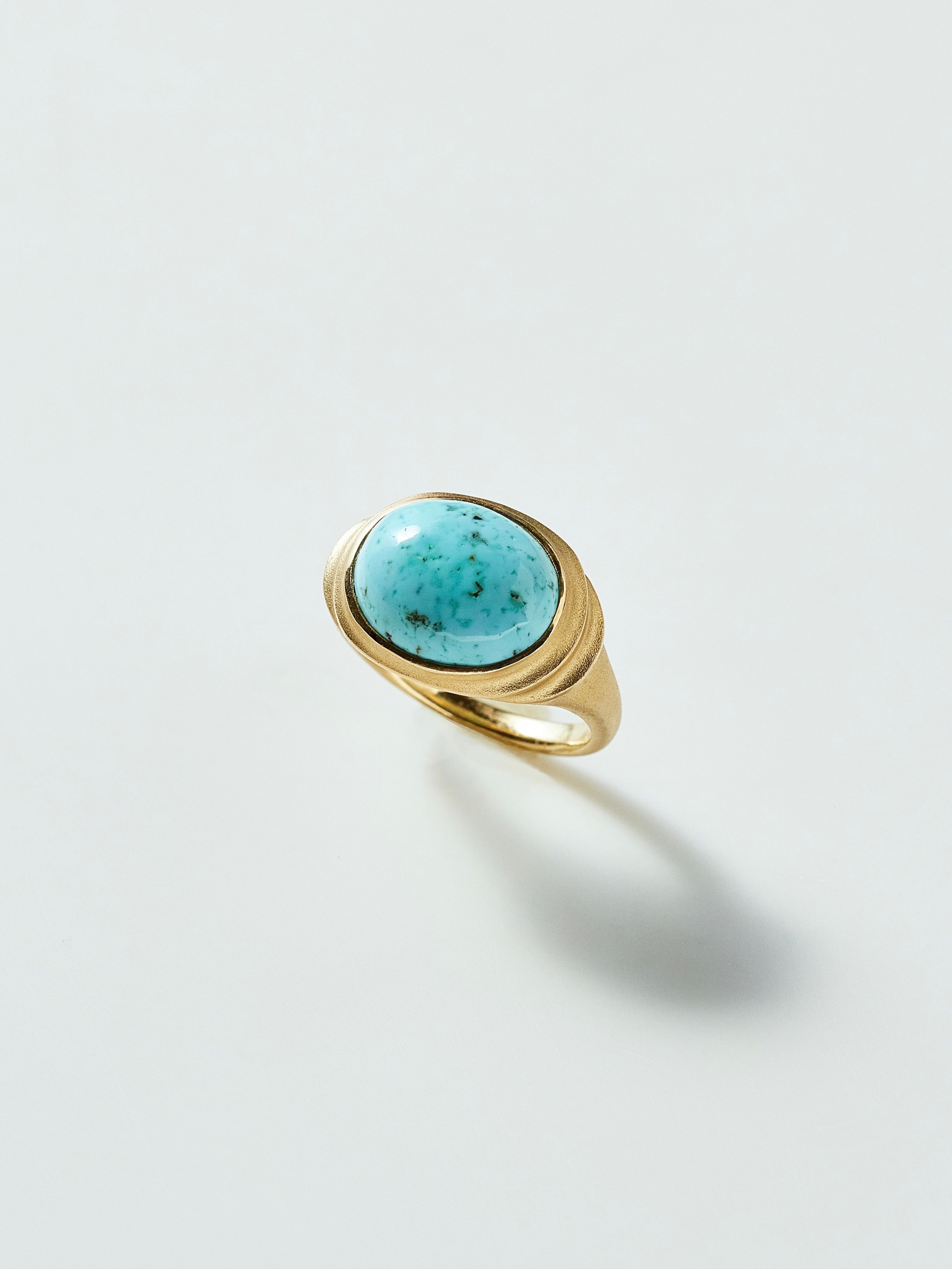 Turquoise Màre Ring in 18k Yellow Gold, Size 5.5