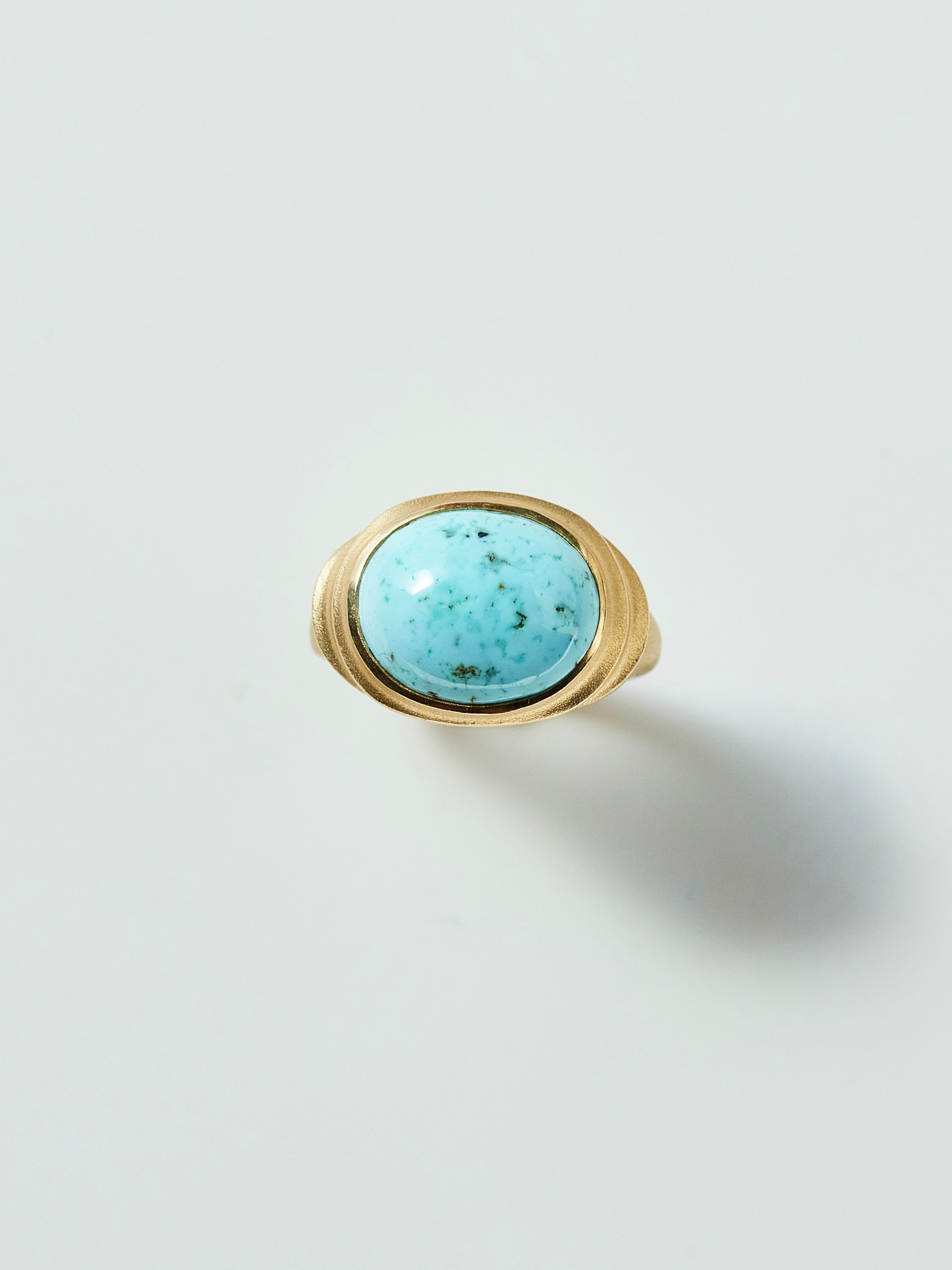 Turquoise Màre Ring in 18k Yellow Gold, Size 5.5
