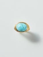 Load image into Gallery viewer, Turquoise Màre Ring in 18k Yellow Gold, Size 5.5
