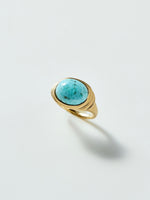 Load image into Gallery viewer, Turquoise Màre Ring in 18k Yellow Gold, Size 5.5
