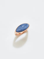 Load image into Gallery viewer, Pilar Ring with Petrified Blue Coral, in 10k Rose Gold, Size 6.5
