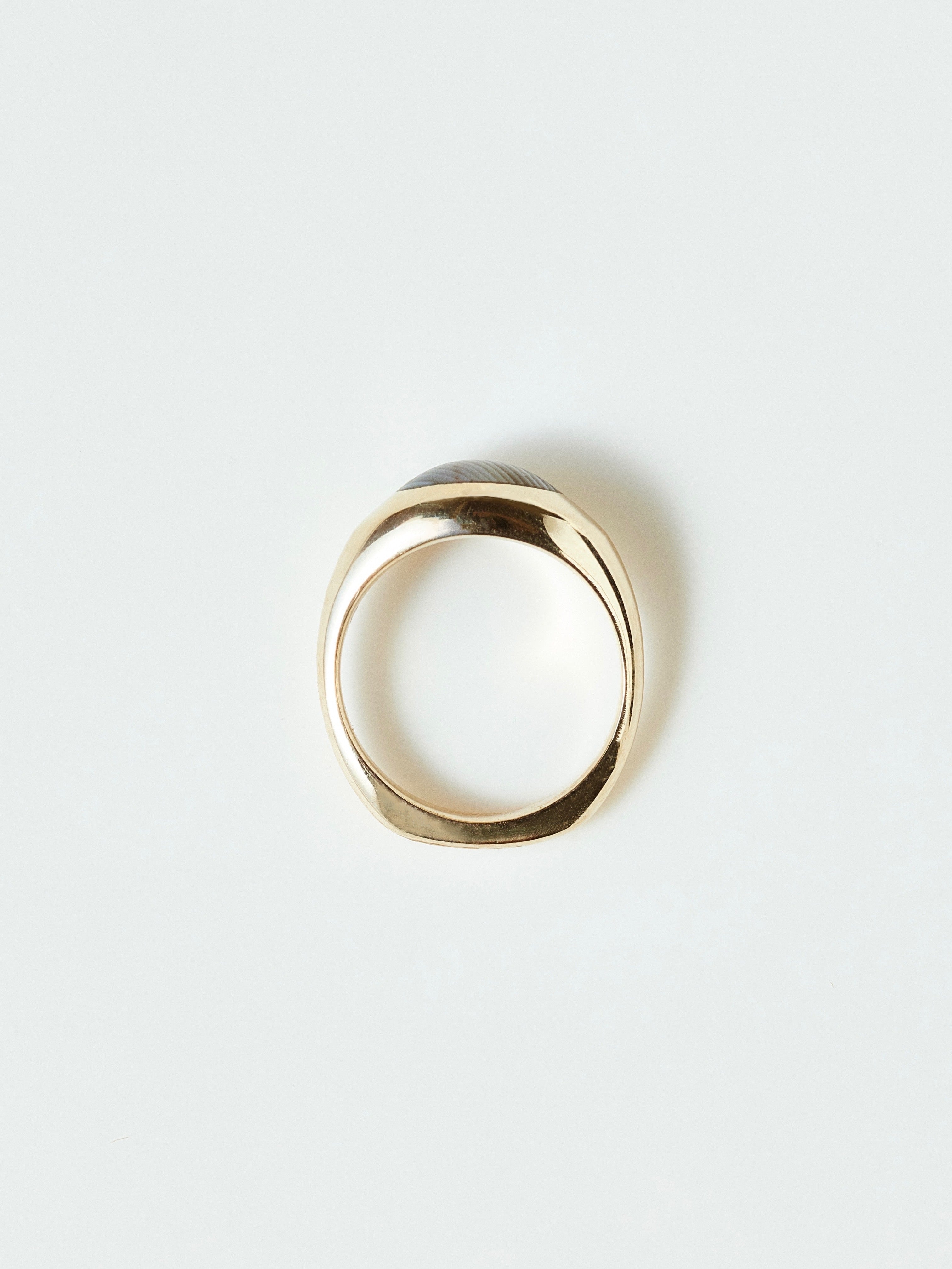 Pia No. 2 Ring with Scottish Agate in 10k Yellow, Size 7
