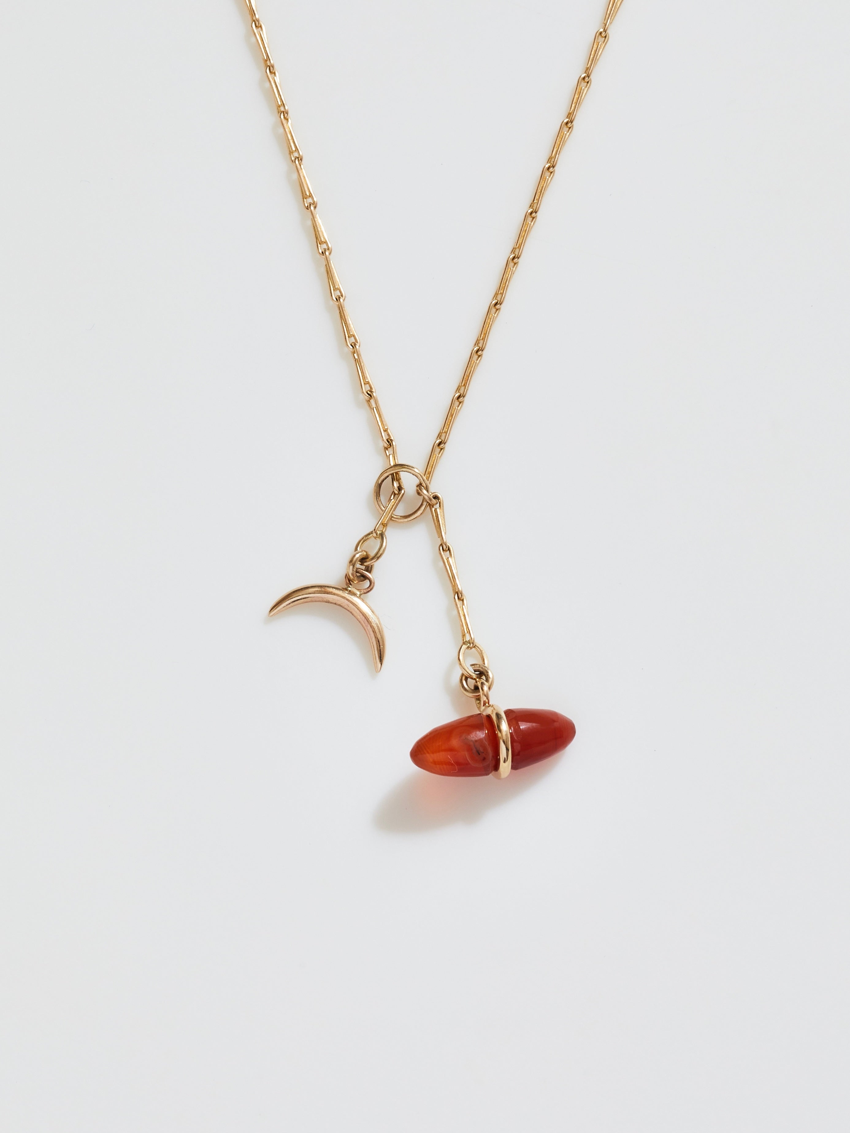 Mini Stone Toggle Necklace with Carnelian