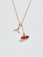 Load image into Gallery viewer, Mini Stone Toggle Necklace with Carnelian
