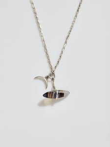 Large Stone Toggle Necklace with Montana Agate