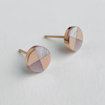 Load image into Gallery viewer, Ray Studs in Rose Gold with Pink Mother of Pearl
