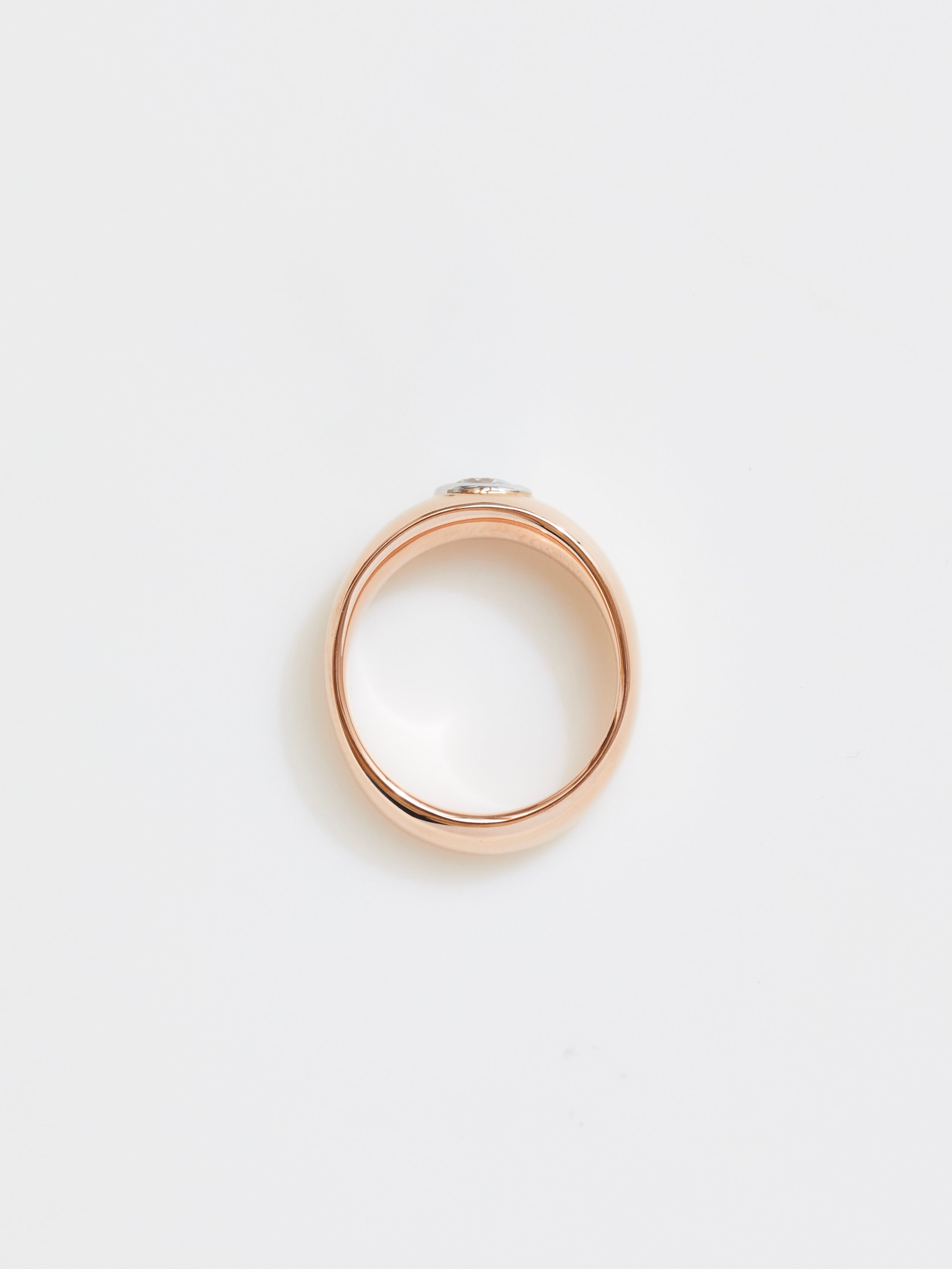 12.5k Apricot Odell with Platinum Set Antique Diamond, Size 5