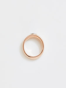 12.5k Apricot Odell with Platinum Set Antique Diamond, Size 5