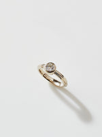 Load image into Gallery viewer, Narrow Column Solitaire in 18k White Gold with .63ct Old Euro Diamond, Size 6
