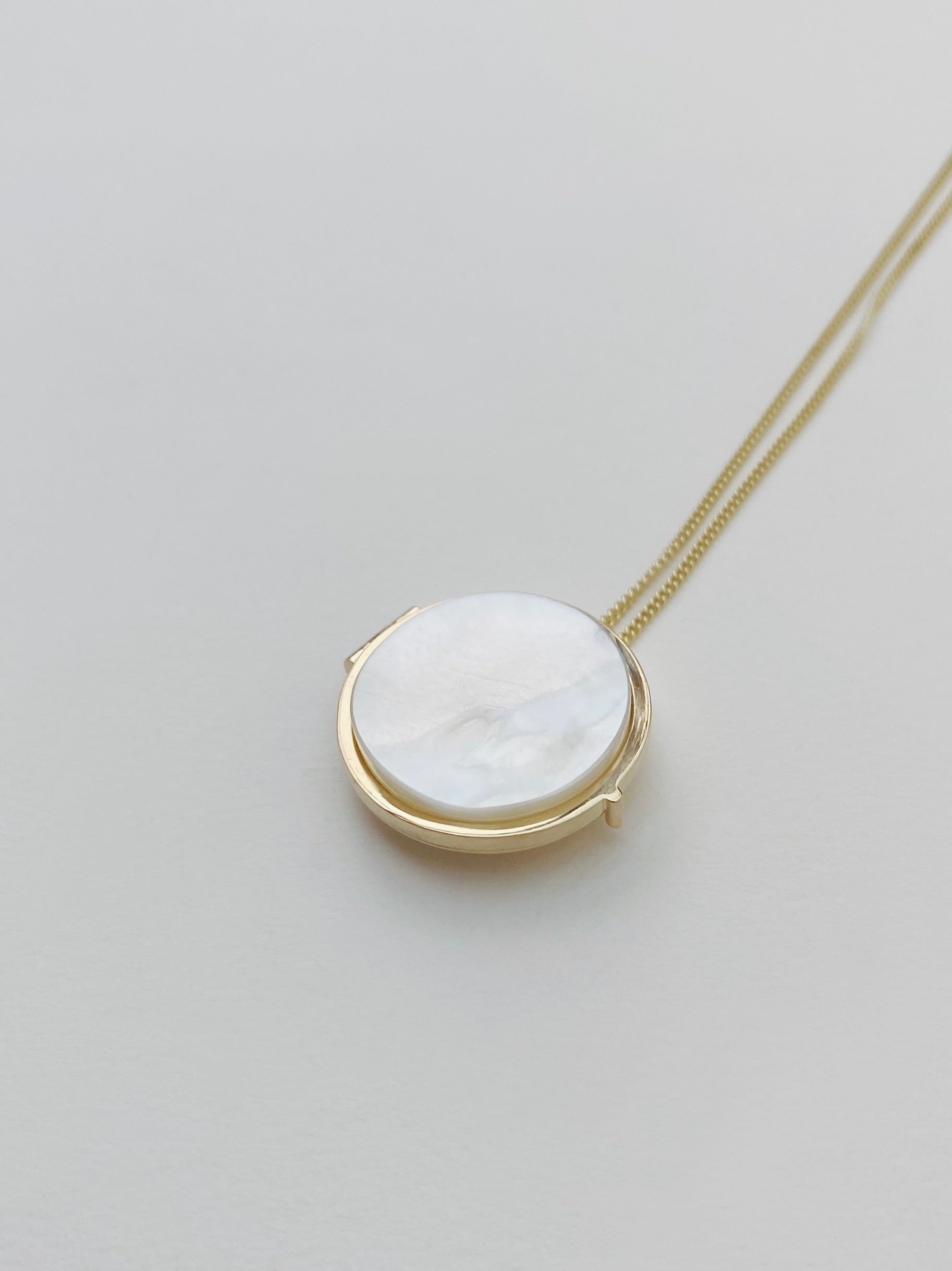 Stone Locket ~ Natural Mother of Pearl