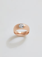 Load image into Gallery viewer, 12.5k Apricot Odell with Platinum Set Antique Diamond, Size 5
