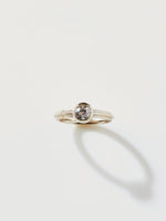 Load image into Gallery viewer, Narrow Column Solitaire in 18k White Gold with .63ct Old Euro Diamond, Size 6
