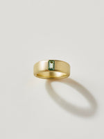 Load image into Gallery viewer, 14K Green Gold Laing Band with Mint Green Maine Tourmaline
