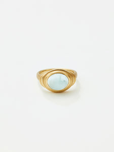 Aquamarine Màre Ring in 18k Royal Gold, Size 7